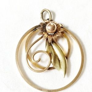 Vintage BalRon Pendant 1/20 12K Gold Filled Flower
